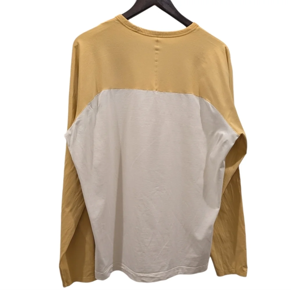 Lululemon Raglan Shirt Men Large Yellow White Long Sleeve - Picture 3 of 7